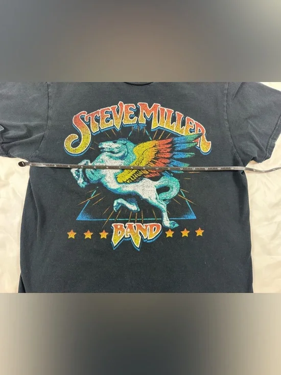 ⭐ Steve Miller Band Pegasus Graphic Tee Black Vintage Style M - Picture 4 of 6